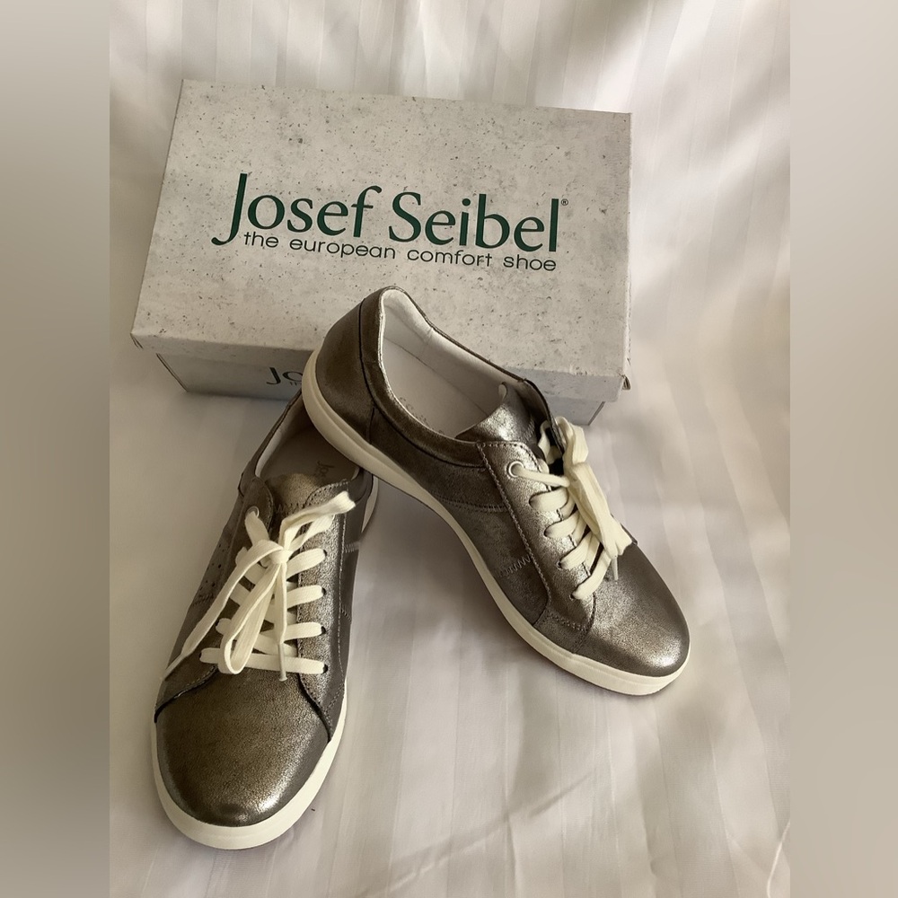 Josef Seibel Caren Leather Shoes - Platinum - US 8.5 (EU 39)
